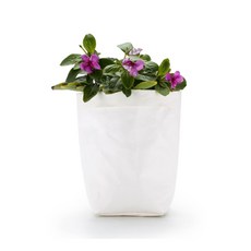 Super Six可水洗牛皮紙袋花盆 15*15*28cm 白色, 1個