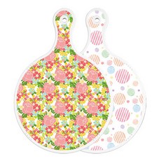 Roem Design 雙面圓形上菜砧板 粉紅玫瑰藤, 線條圓形, 1個