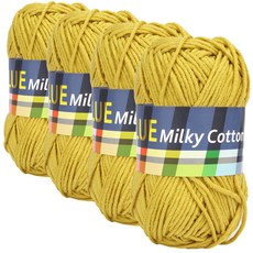 Brandyarn Milky Cotton BLUE 棉混紡編織線, C28號 奇異果, 4個