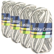 Brandyarn Milky Cotton BLUE 棉混紡編織線, C85號 混色, 4個