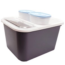 米桶 10kg+五穀雜糧桶 2入, 灰色