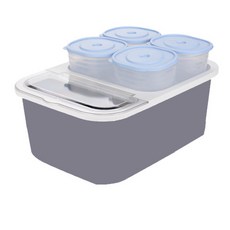 I Living 3kg米桶+分裝桶 4入組, 灰色的