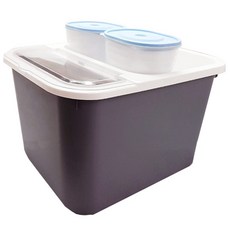 米桶 16kg+五穀雜糧桶 2入, 灰色