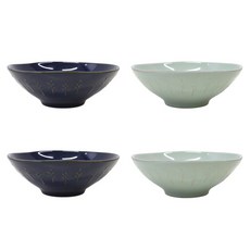 L Foret SSUIM 韓國製麵碗 深藍色 2入 + 葉綠色 2入, 深藍色 + 葉綠色, 1套