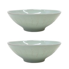 L Foret 質感設計陶瓷碗, 綠葉, 2個