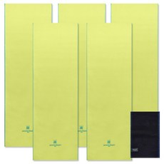 Songwol 松月 運動毛巾 黃色 5入+鑽石搓澡巾 黑色, 混色, 1套