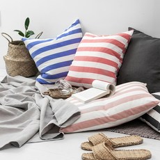 Houmming 條紋坐墊套, 深粉色