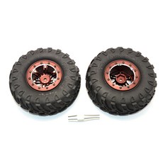 GPM RC5001 鋁製 6 極模擬車輪銀邊帶 1.9 英寸輪胎+六角工具內銀+外黑色螺絲 1pr RC 汽車車輪/輪胎套組, BR, 1套