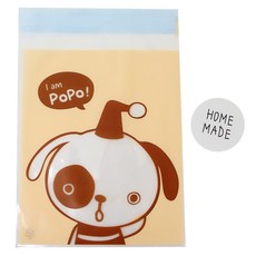 小狗包裝袋 100入+HOME MADE貼紙 L號 100入, 1套