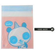 熊貓圖案包裝袋 100入+手作文字印花貼紙 黑色 100入, 1套