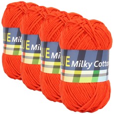 brandyarn Milky Cotton BLUE 棉混紡編織線, C10號 珍珠紅, 4個