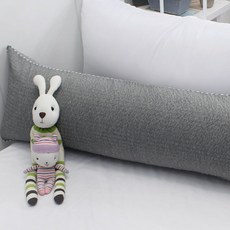 BED&DECO 涼感泡泡紗材質長抱枕套, 木炭