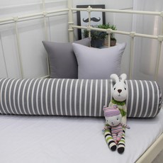 BED&DECO Nature先染紗棒棒糖抱枕套, 條紋