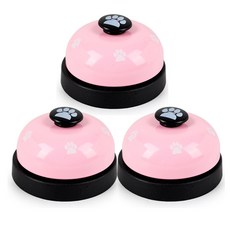 Bycell小狗用訓練用品響鈴, 粉色 黑色, 3片