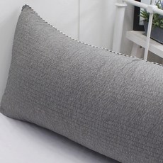 BED&DECO 涼感泡泡紗材質長抱枕套, 木炭