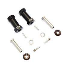 鋁合金六角輪座 寬27mm 專用 4mm/5mm 輪軸配件, BK, 1套