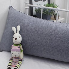 BED&DECO 涼感泡泡紗材質長抱枕套, 海軍藍