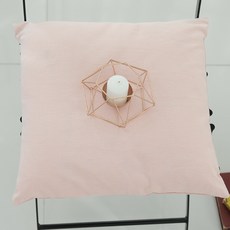 簡約素色靠墊套, Mamaison 柔和粉紅