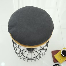 素色圓形坐墊套+枕心, 羅爾深灰色