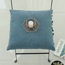 簡約素色靠墊套, 羅爾鋼藍色