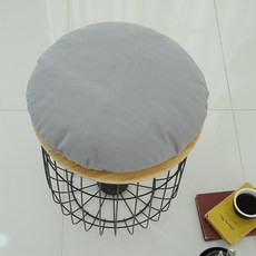 素色圓形坐墊套+枕心, 洛爾淺灰色