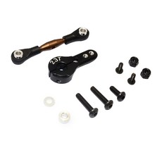 GPM Steel防螺紋推桿帶鋁合金伺服器臂23T螺紋輸出軸RC伺服器臂 RC4663, BK, 1套