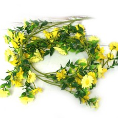JOART 雛菊人造花藤, 黃色, 1個
