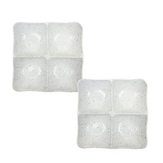 예인도예 잿빛 오목 사절 접시 대, 혼합 색상, 2개입