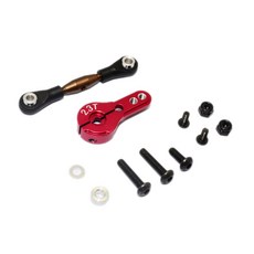 GPM Steel防螺紋推桿帶鋁合金伺服器臂 23T螺紋輸出軸RC伺服器軸, R, 1套