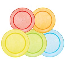 먼치킨 멀티 이유접시 5p 세트, 레드, 오렌지, 옐로우, 그린 ,블루, 1세트