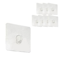 Young green 透明方形黏貼式掛鉤 4入, 單色, 2件