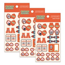 아이콘스 카카오프렌즈 프렌즈스쿨 인덱스 스티커, 3개입