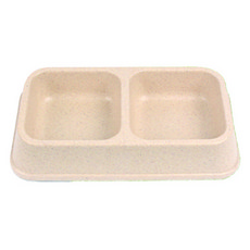 러브옥스 밤부베이직 반려견 식기 L, 베이지, 1개