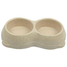 러브옥스 밤부더블 반려견 식기, 베이지, 1개