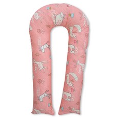 ECONY HOUSE 動物印花U型身體枕套, 粉色的