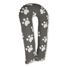 ECONY HOUSE 腳印圖樣U型身體枕套, 灰色的