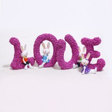 하나샵 러브토끼 장식소품 4p 세트 616-B, 핑크