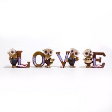 하나샵 러브부엉이 장식소품 4p 세트 827, 엔틱