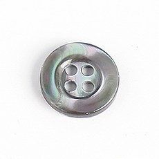 HR大鈕扣 花紗鈕扣 11mm, 黑色, 12個