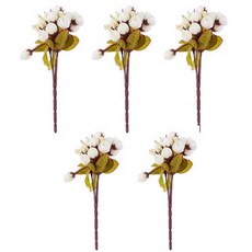 ABM 人造迷你玫瑰花束 5入, 白色