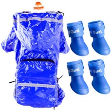 제제펫 백팩일체형 반려견 비옷 레인부츠세트, K00PPDFC002, 1개