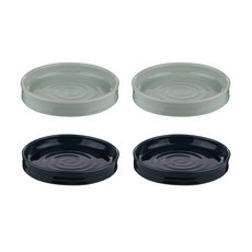 圓形餐盤2款 各2入組, 混色, 1套