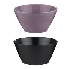 V字陶瓷碗黑+紫, 混色, 1套