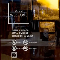 designm Open & Close 方形貼紙, 淺灰色