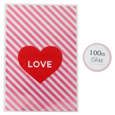 Hwangssinaedosirak 愛心內包裝袋 粉色 30入+貼紙 百日 柔和色 粉色 30入, 1套