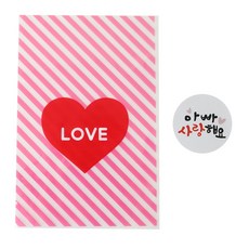 Hwangssinaedosirak 愛心信封 粉紅色 30入 + 貼紙 爸爸我愛你 30入, 1套