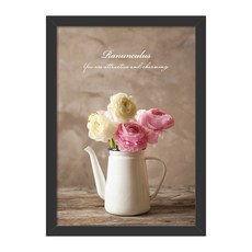 Think Us 花卉相框 22花毛茛A, 黑色