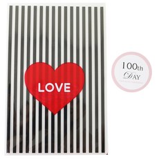 條紋包裝袋 黑色 50入 粉色50入+韓文貼紙 100入, 1套