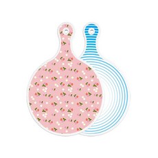 Roem Design 雙面圓形上菜砧板 朱紅色櫻桃, 魚線藍, 1個