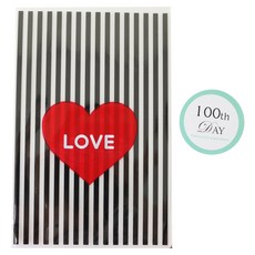 愛心平口袋 黑色 50入+百日貼紙 薄荷色 50入, 1套